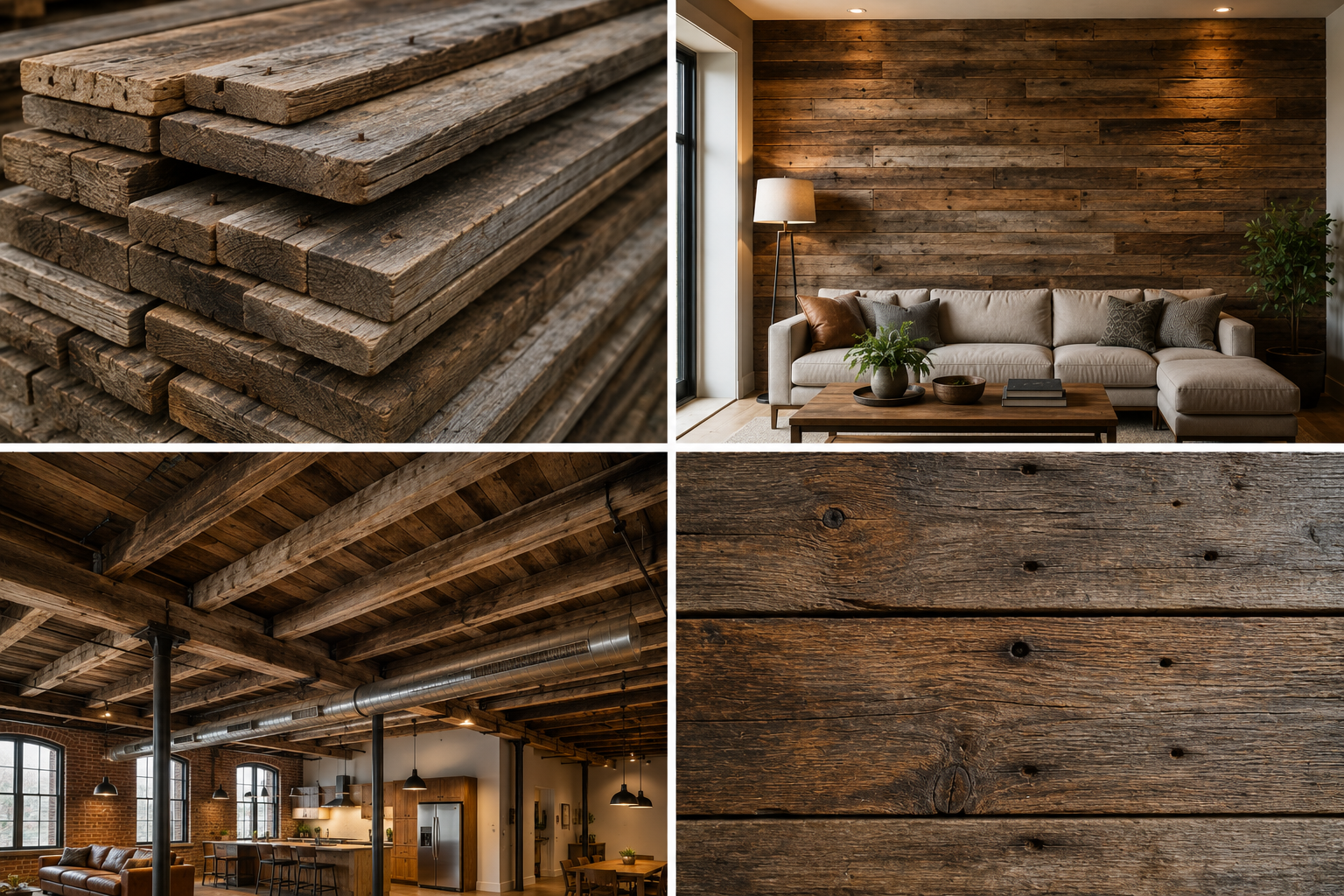 Reclaimed & Salvaged Wood in residential building applications