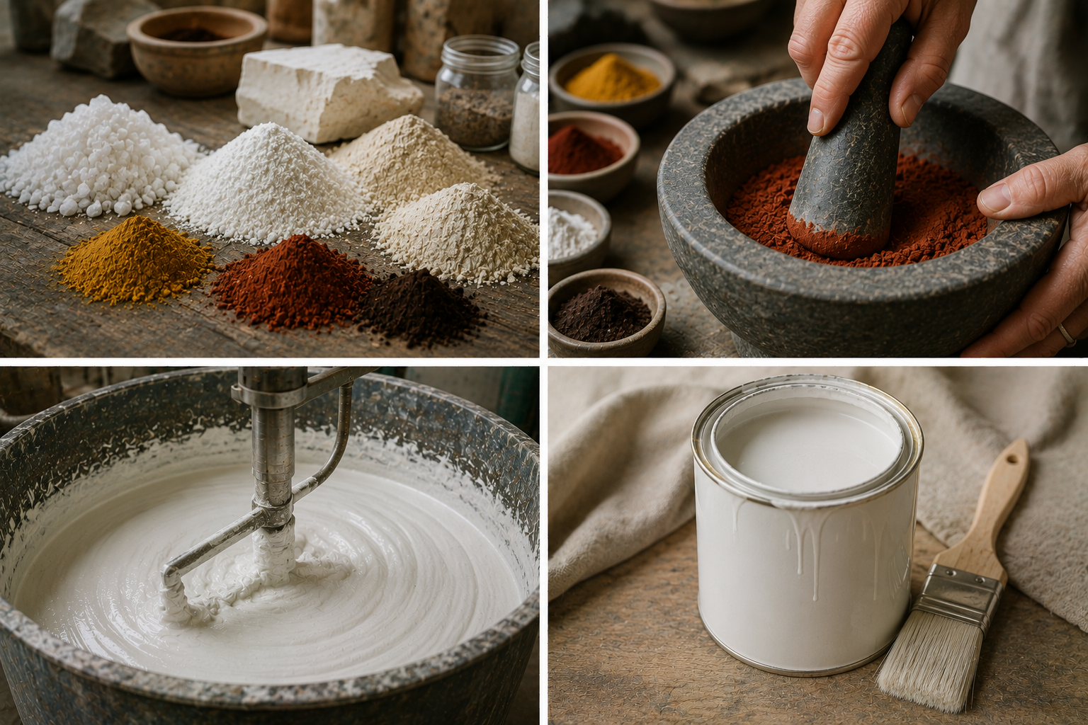 Composition and origin of mineral paint