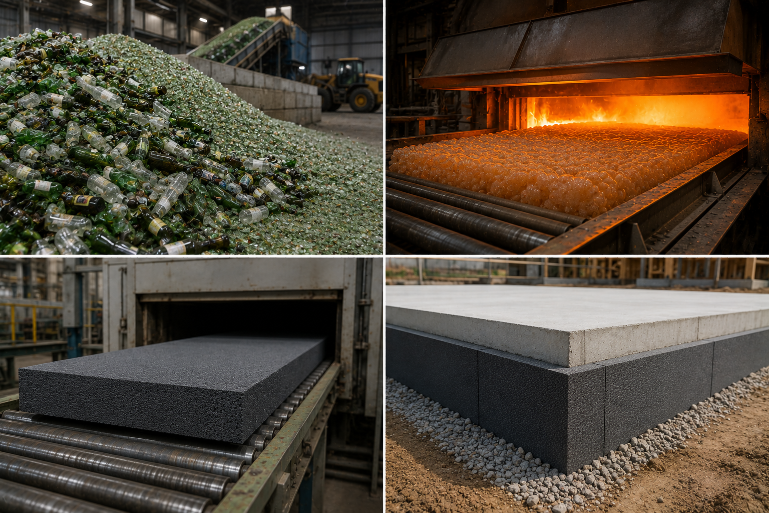 Composition and origin of recycled glass insulation
