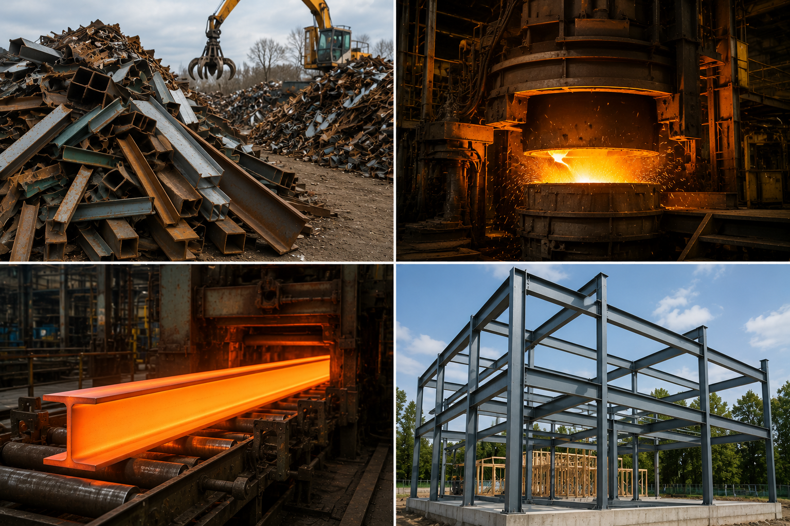 Composition and origin of recycled steel